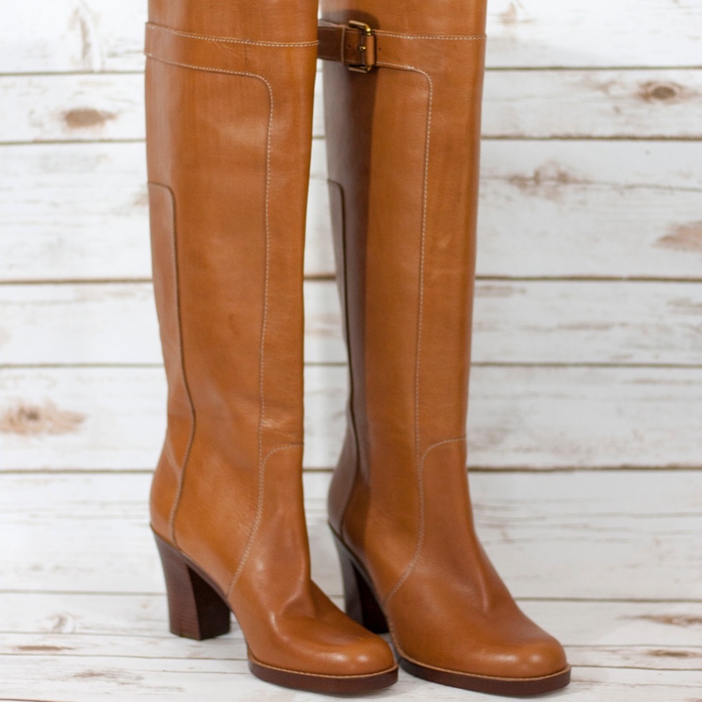 Via Spiga Delta Leather Tall Boots, size 8.5M